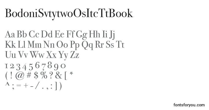 Schriftart BodoniSvtytwoOsItcTtBook – Alphabet, Zahlen, spezielle Symbole