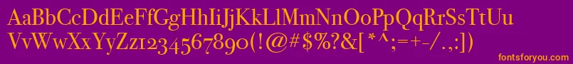 Police BodoniSvtytwoOsItcTtBook – polices orange sur fond violet