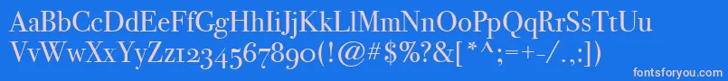 BodoniSvtytwoOsItcTtBook Font – Pink Fonts on Blue Background