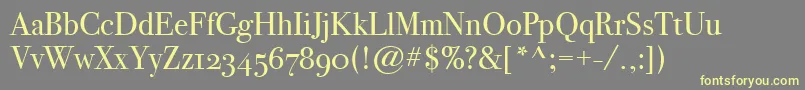 BodoniSvtytwoOsItcTtBook Font – Yellow Fonts on Gray Background