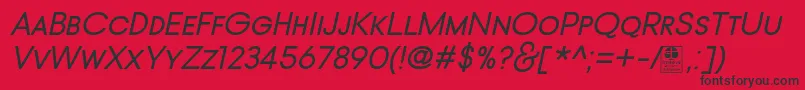 TypoGotikaSmallCapsItalicDemo Font – Black Fonts on Red Background