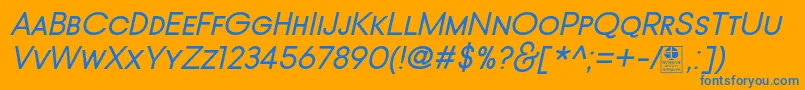 TypoGotikaSmallCapsItalicDemo Font – Blue Fonts on Orange Background