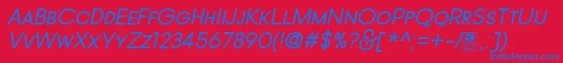 TypoGotikaSmallCapsItalicDemo Font – Blue Fonts on Red Background