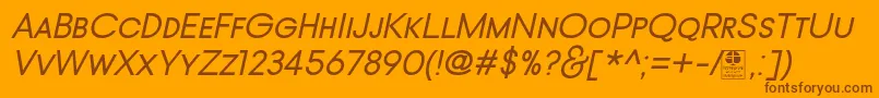 TypoGotikaSmallCapsItalicDemo Font – Brown Fonts on Orange Background