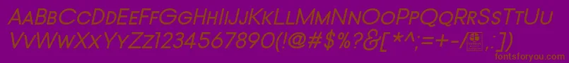 TypoGotikaSmallCapsItalicDemo Font – Brown Fonts on Purple Background