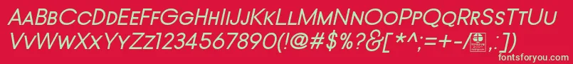 TypoGotikaSmallCapsItalicDemo Font – Green Fonts on Red Background