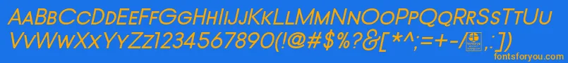 TypoGotikaSmallCapsItalicDemo Font – Orange Fonts on Blue Background