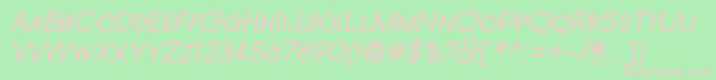 TypoGotikaSmallCapsItalicDemo Font – Pink Fonts on Green Background