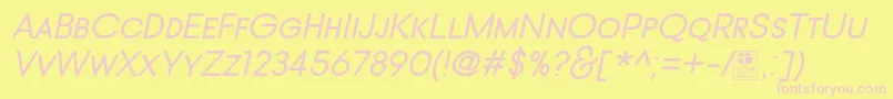 TypoGotikaSmallCapsItalicDemo Font – Pink Fonts on Yellow Background