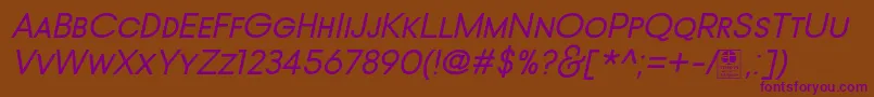 TypoGotikaSmallCapsItalicDemo Font – Purple Fonts on Brown Background