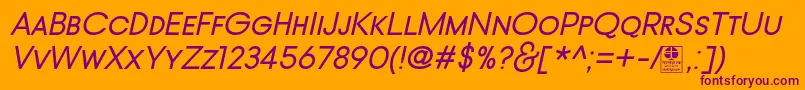 TypoGotikaSmallCapsItalicDemo Font – Purple Fonts on Orange Background