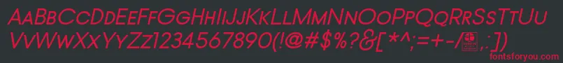 TypoGotikaSmallCapsItalicDemo Font – Red Fonts on Black Background