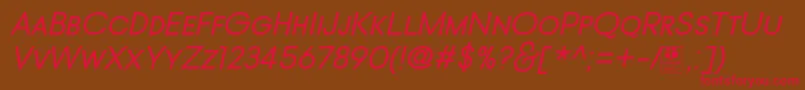 TypoGotikaSmallCapsItalicDemo Font – Red Fonts on Brown Background