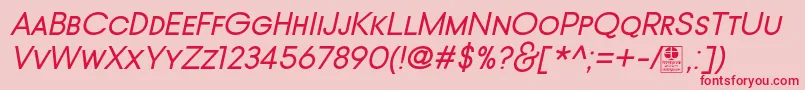TypoGotikaSmallCapsItalicDemo-Schriftart – Rote Schriften auf rosa Hintergrund
