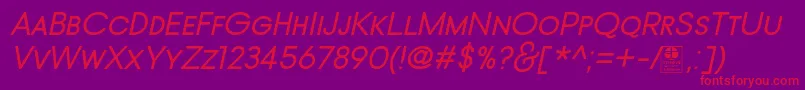 TypoGotikaSmallCapsItalicDemo Font – Red Fonts on Purple Background