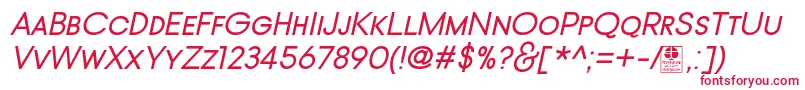 TypoGotikaSmallCapsItalicDemo Font – Red Fonts on White Background