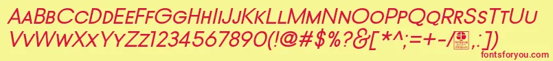 TypoGotikaSmallCapsItalicDemo Font – Red Fonts on Yellow Background