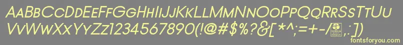 TypoGotikaSmallCapsItalicDemo Font – Yellow Fonts on Gray Background