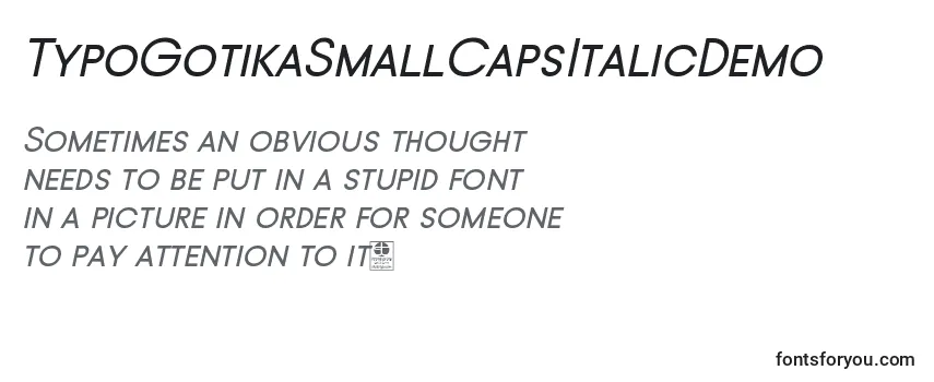 Шрифт TypoGotikaSmallCapsItalicDemo