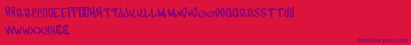 Funk Font – Purple Fonts on Red Background