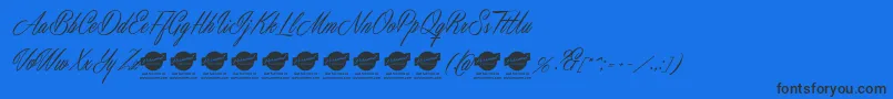 MastericsPersonalUse Font – Black Fonts on Blue Background