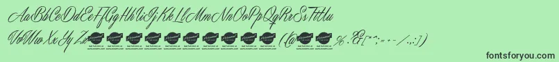 MastericsPersonalUse Font – Black Fonts on Green Background