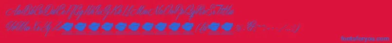 MastericsPersonalUse Font – Blue Fonts on Red Background