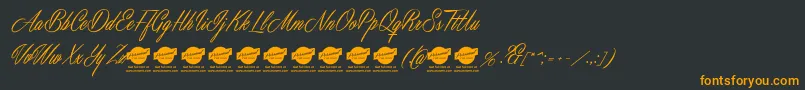 MastericsPersonalUse-Schriftart – Orangefarbene Schriften auf schwarzem Hintergrund
