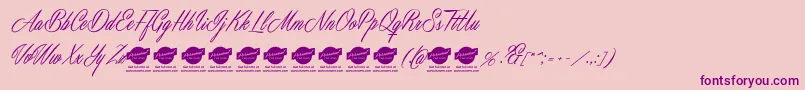 MastericsPersonalUse Font – Purple Fonts on Pink Background