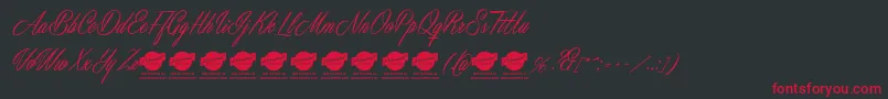 MastericsPersonalUse-Schriftart – Rote Schriften auf schwarzem Hintergrund