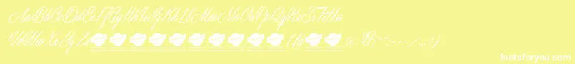 Czcionka MastericsPersonalUse – białe czcionki na żółtym tle