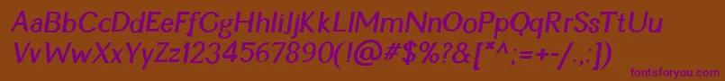 CynItalicBold Font – Purple Fonts on Brown Background