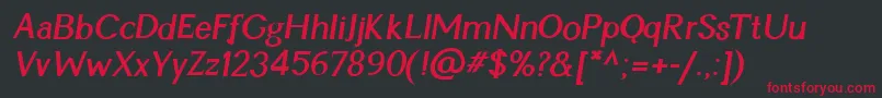 CynItalicBold Font – Red Fonts on Black Background