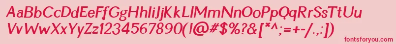 CynItalicBold Font – Red Fonts on Pink Background