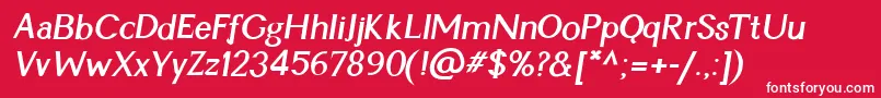 CynItalicBold Font – White Fonts on Red Background