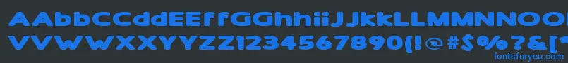 Fonte ShamExtraBold – fontes azuis em um fundo preto