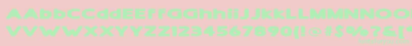 Fonte ShamExtraBold – fontes verdes em um fundo rosa