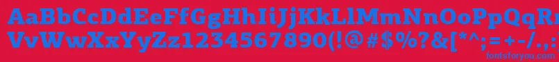 Police PfagoraslabproBlack – polices bleues sur fond rouge