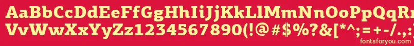 フォントPfagoraslabproBlack – 黄色の文字、赤い背景