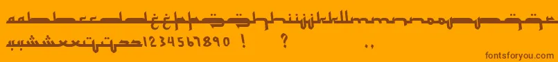 Mukadimah Font – Brown Fonts on Orange Background