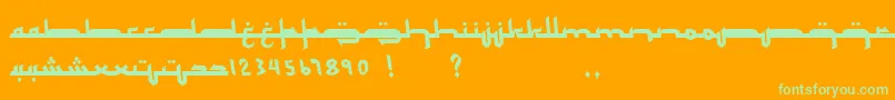 Mukadimah Font – Green Fonts on Orange Background