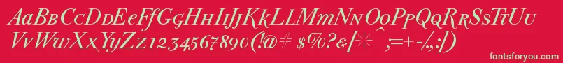Parmapetitscitalic Font – Green Fonts on Red Background