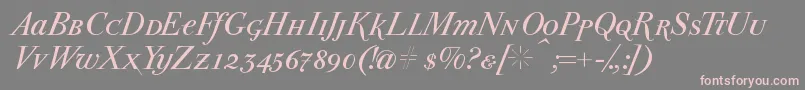 Parmapetitscitalic-Schriftart – Rosa Schriften auf grauem Hintergrund