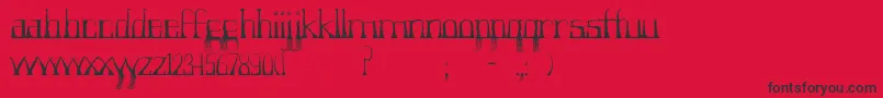 Forestry-Schriftart – Schwarze Schriften auf rotem Hintergrund