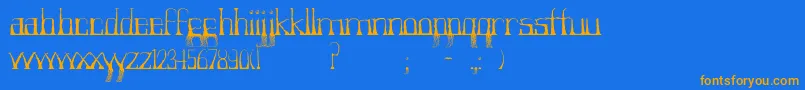 Forestry Font – Orange Fonts on Blue Background