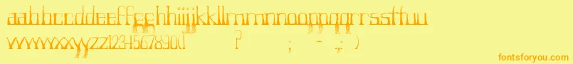 Fonte Forestry – fontes laranjas em um fundo amarelo