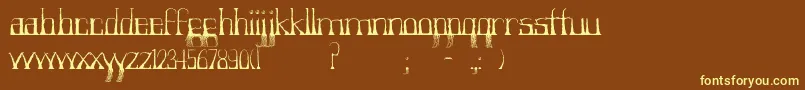 Forestry-Schriftart – Gelbe Schriften auf braunem Hintergrund
