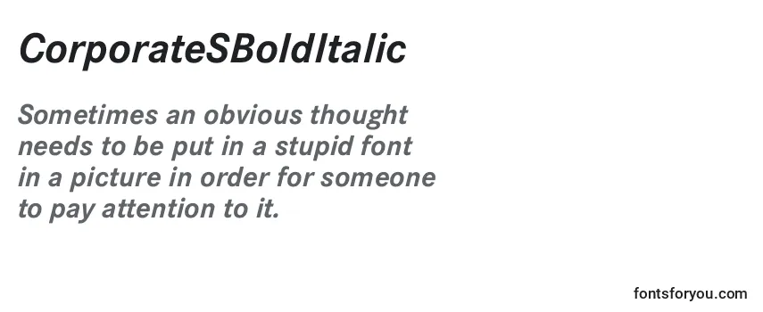 Review of the CorporateSBoldItalic Font