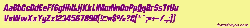 MisterBelvedereOblique Font – Purple Fonts on Yellow Background