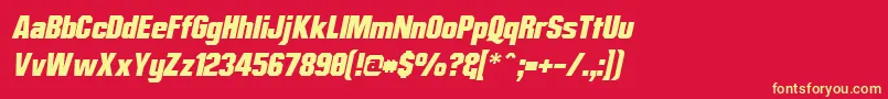 MisterBelvedereOblique Font – Yellow Fonts on Red Background